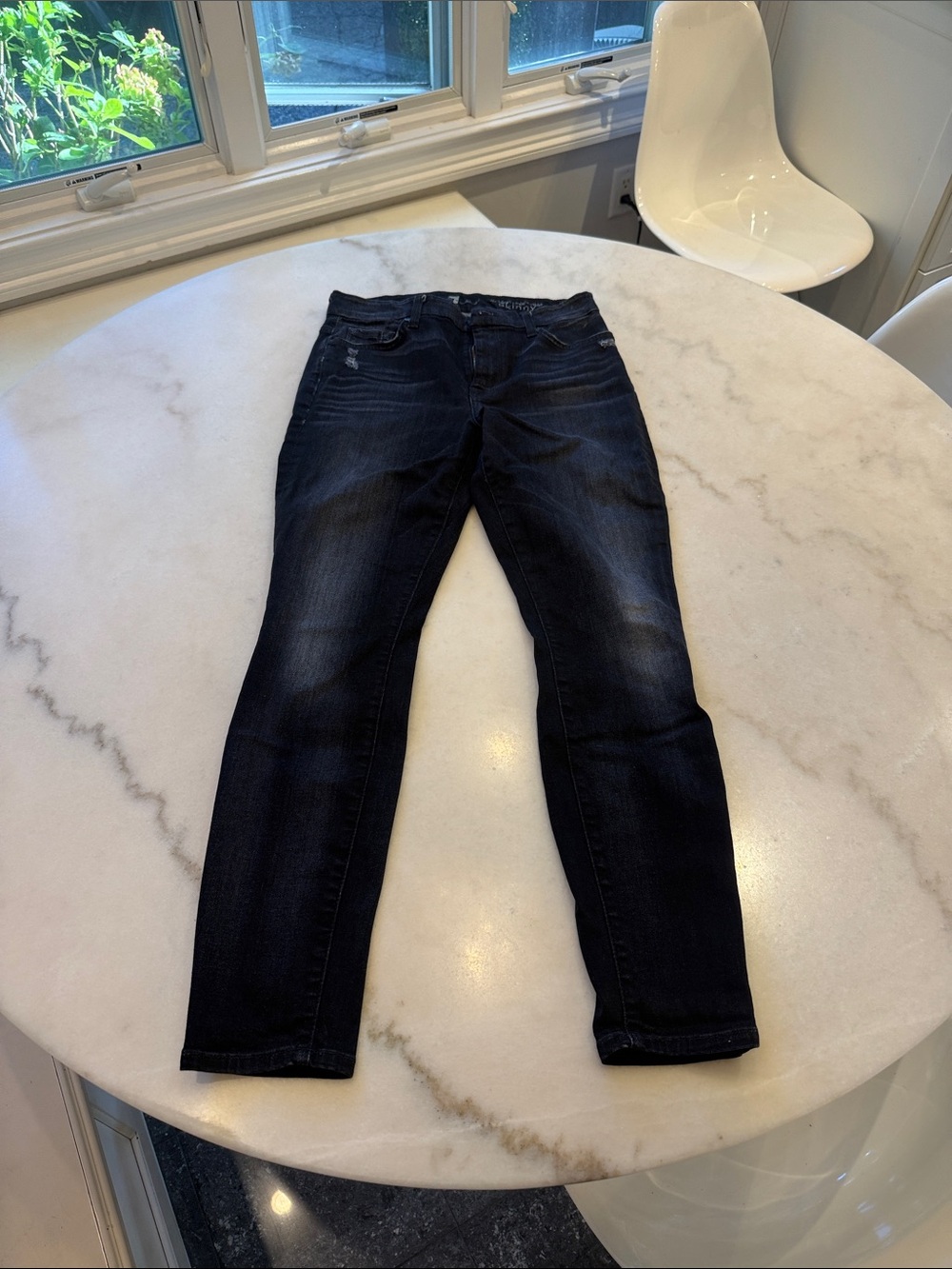 7 For All Mankind Women's black high waist Skinny ankle Jeans
